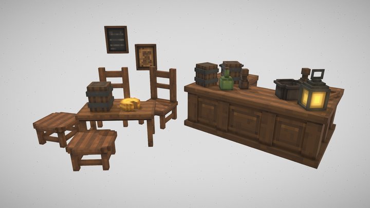Tavern Furniture 3D Model