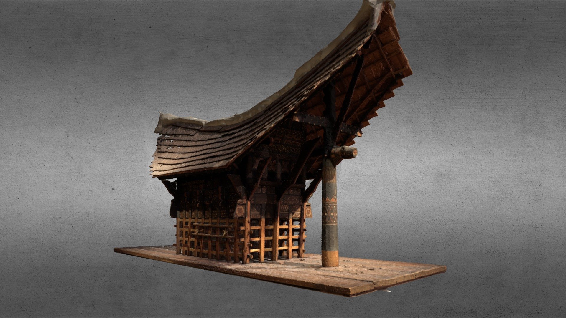 Model Of Tongkonan - Buy Royalty Free 3D Model By Geoffrey Marchal ...