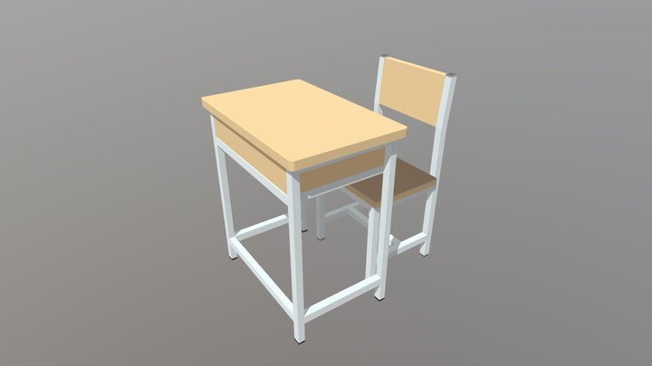 Student desk 3D Model