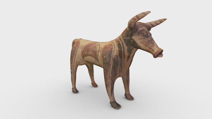 Clay Bull Figurine Phaistos 1300 -1100 BC 3D Model