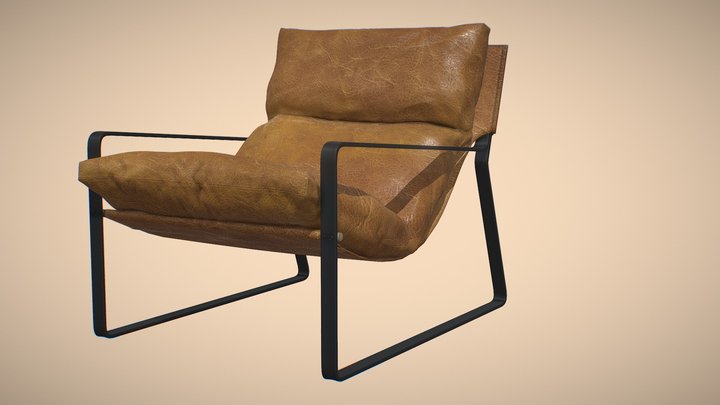 Leather Armchair - Emmet Industrial 3D Model