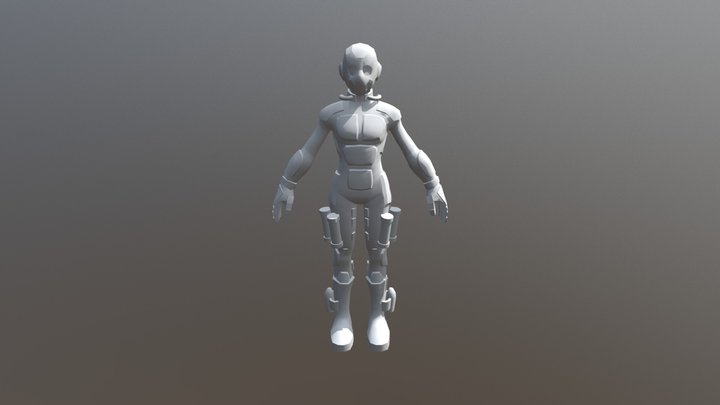 Sci- Fi Soldier@ Climbing To Top 3D Model