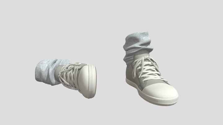 Sneakers Low Poly 3D Model