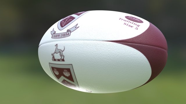 Kearsney College Rugby Ball 3D Model