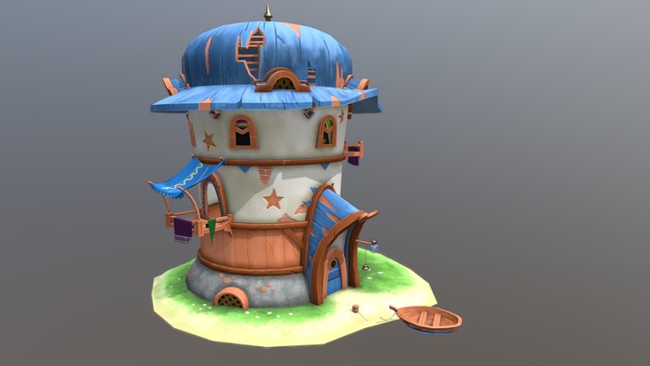 Little House on the pond - Katya Art 3D Model