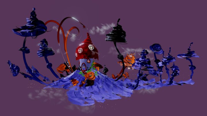 Mushroom trees 3D Model