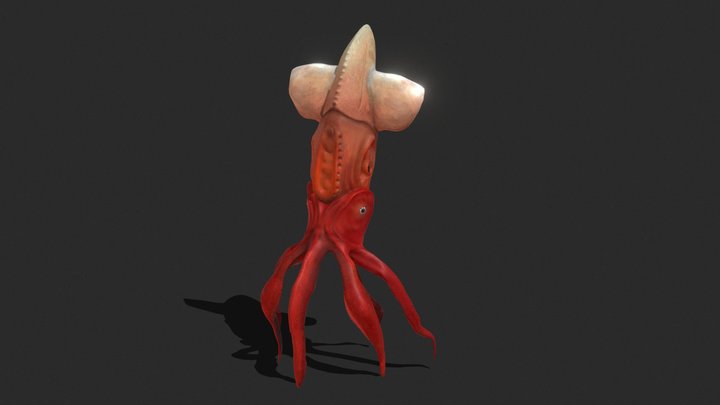 Giant Squid Creature 3D Model
