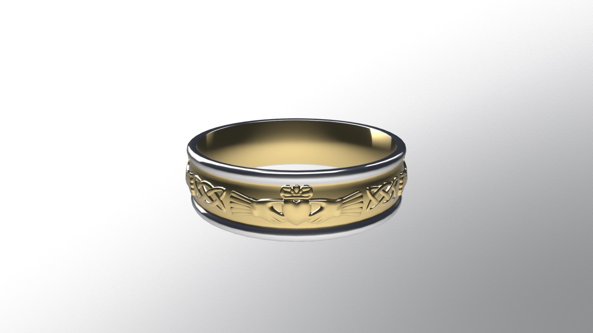 Fadó Gold and Silver Claddagh Ring - 3D model by No Place Like ...