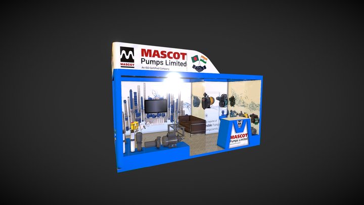 Exhibition Stand Designed for Mascot Pumps India 3D Model