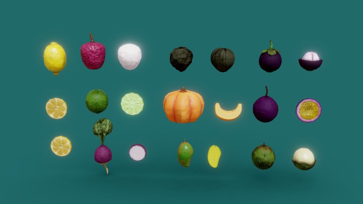 Stylized Lowpoly Fruit Game Asset #7 3D Model