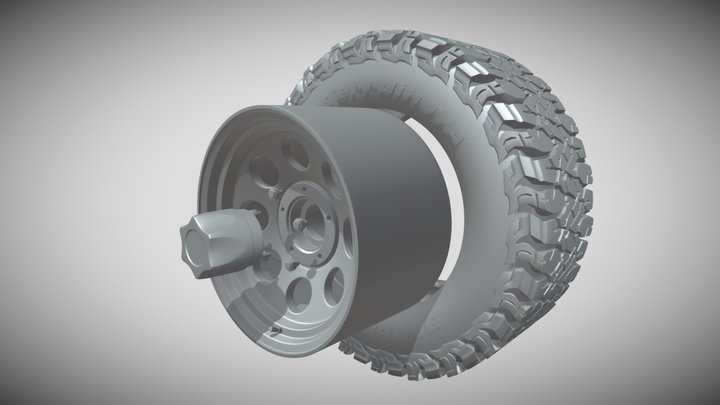Toyota Land Cruiser Prado Wheel offroad 1:18 3D Model