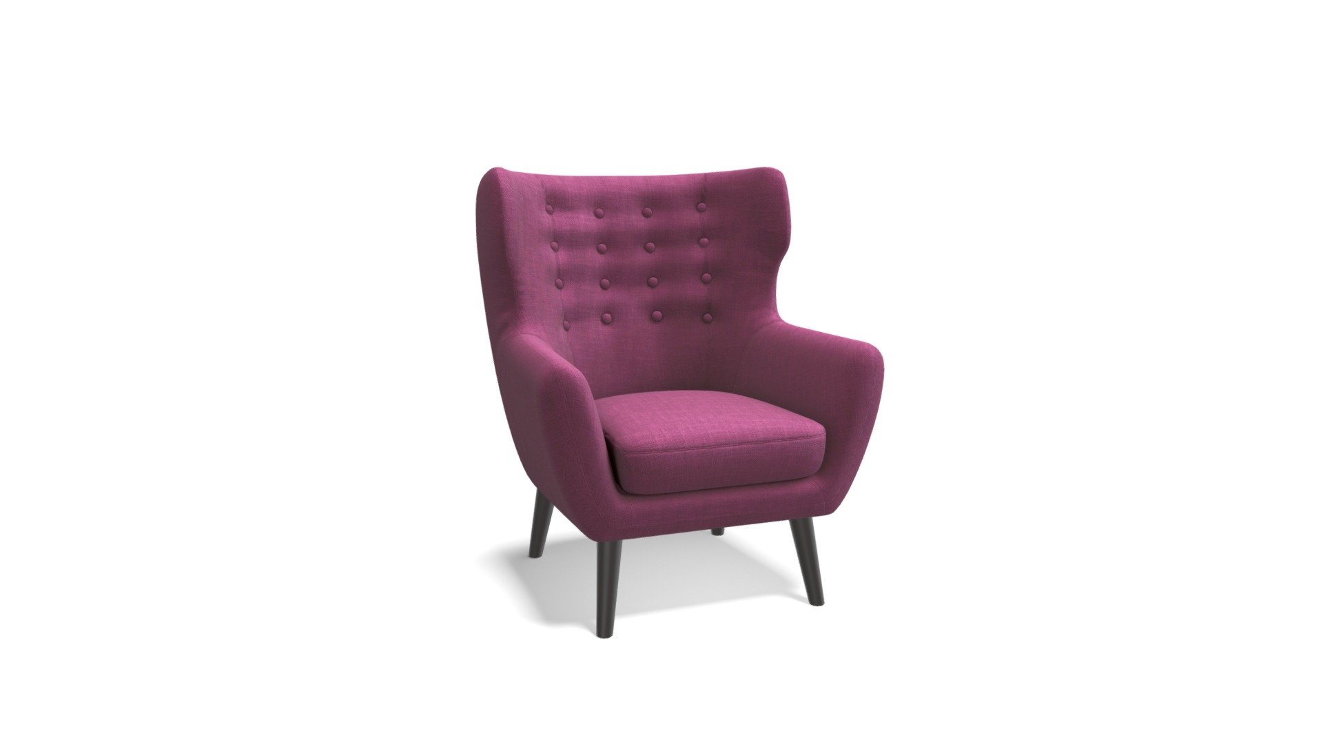 Kubrick Wing Back Chair, Plum Purple
