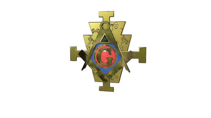 Masonic Compass Medal 3D Model