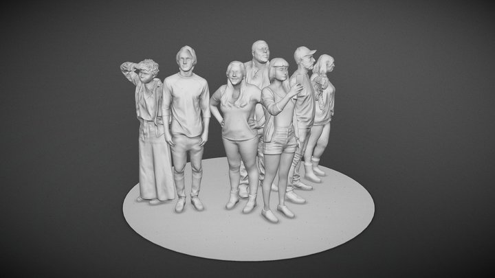 People On Disk 3D Model