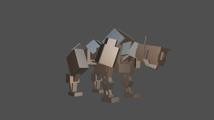 Minecraft Mech Dog v2 3D Model