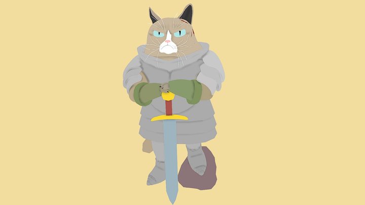 Grumpy Cat Knight 3D Model