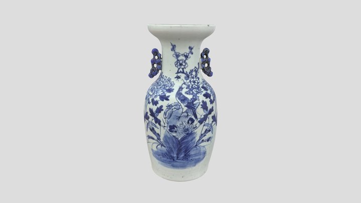 青花喜上眉梢纹双耳瓶 3D Model