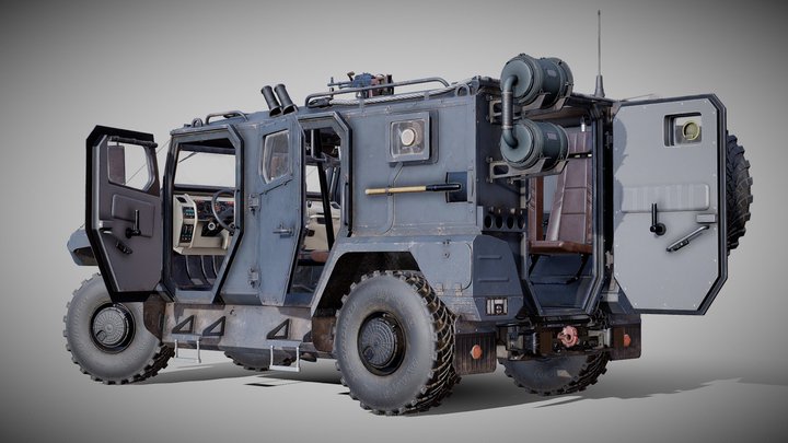 Russian Military Armored Car 3D Model
