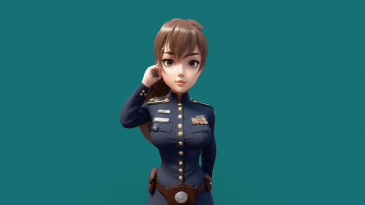 Female Character with ArtificialIntelligence 3D Model