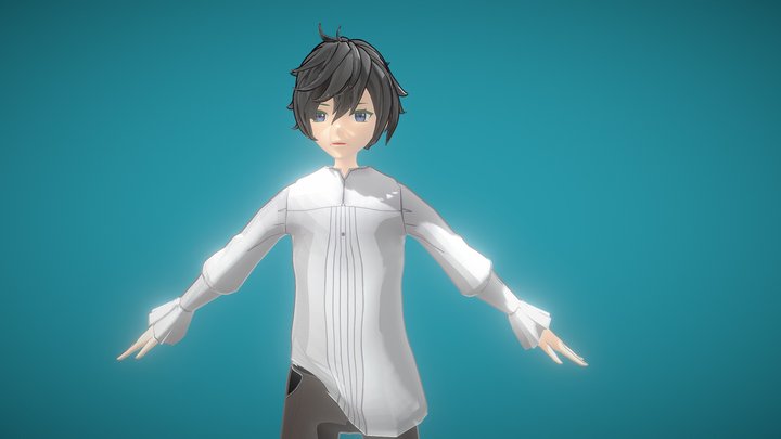 Anime Plain Boy 3D Model