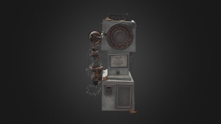 A Brutalist Telephone 1950s 3D Model