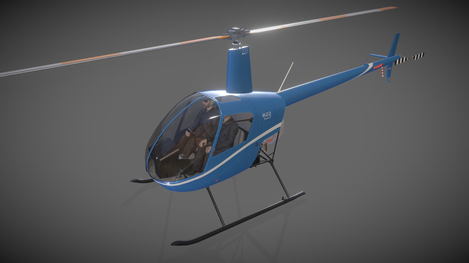 Robinson R22 Blue Basic Animation - Buy Royalty Free 3D model by ...