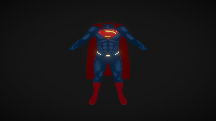 Free Superman Costume 3D Model