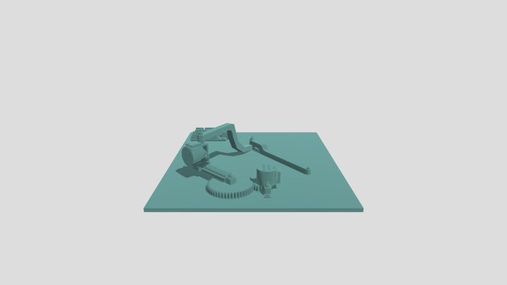 Ensamble Mecanismo 5 Barras 2 grados de libertad 3D Model