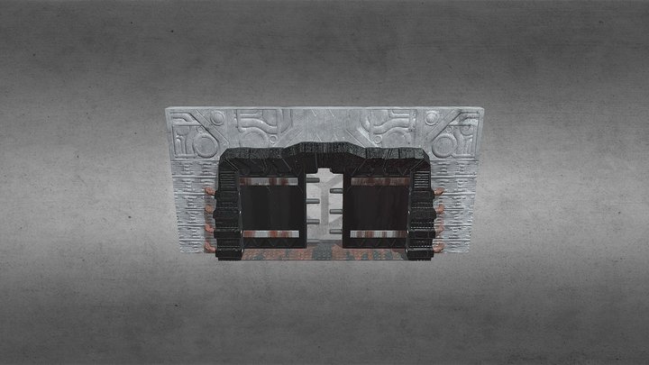 Sci-fi sliding blast door 3D Model