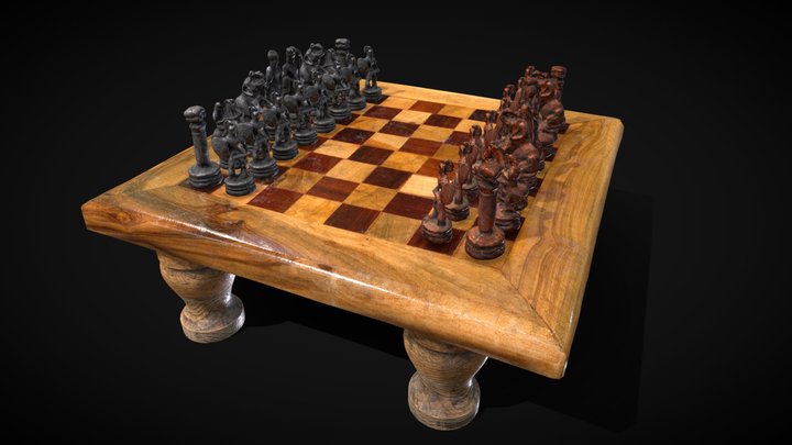 Old Chess set (Tunisia) 3D Model