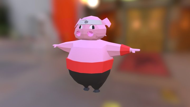 Kamikaze Pig 3D Model