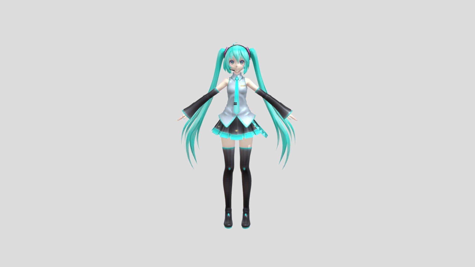 TDA Miku (with bones) - Download Free 3D model by zHairezt (@zHairezt)  [b8c3d6c]