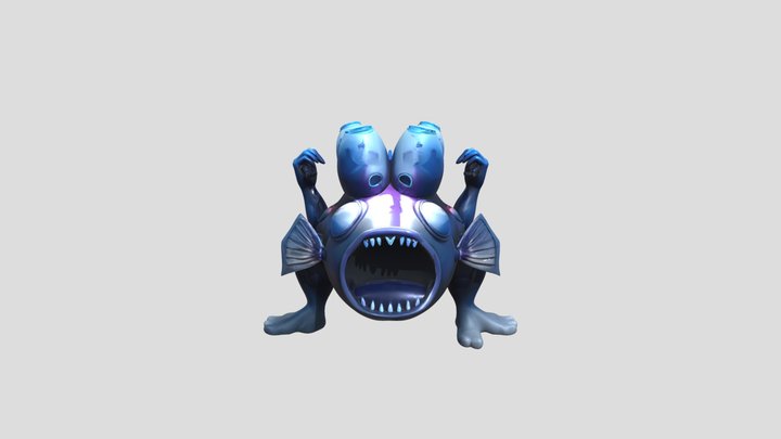 Humanoid fish creature with jars 3D Model