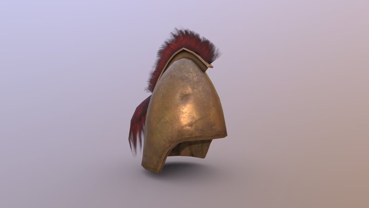 Bronze Syrian Helm and Plume 3D Model