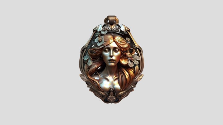 Broche art nouveau 3D Model