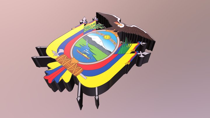 Coat Of Arms Of Ecuador in Blender 2.82 and ... 3D Model