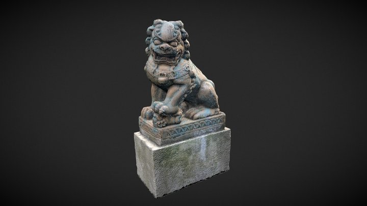 六堵河邊運動步道_石獅子 / Lioudu_Lion statue 3D Model