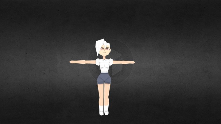 Girl - Super Low Poly 3d Model for free 3D Model