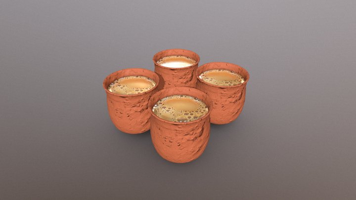 Kulhad filled with Tea 3D Model