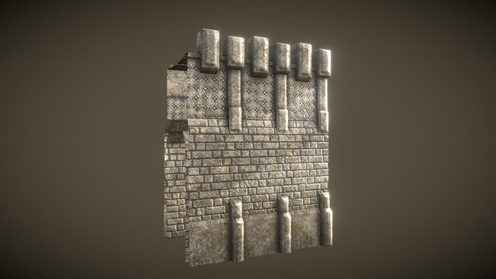 Medieval Wall - Game asset 3D Model