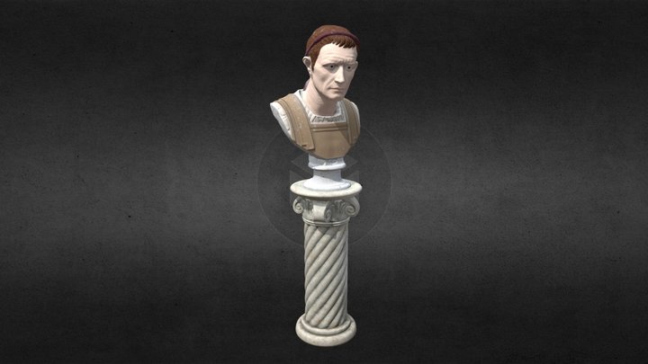 Roman bust (free interpreted polychromy) 3D Model