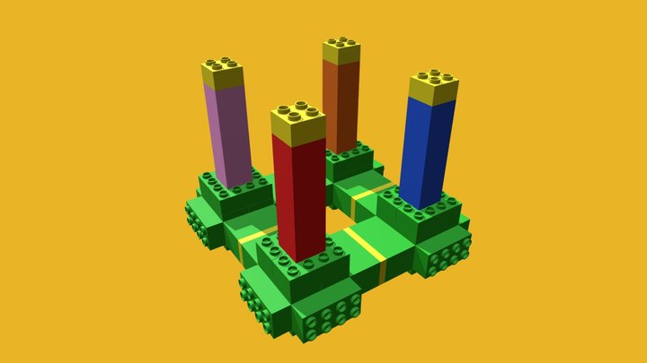 COMO DUPLO Christmas Wreath Adventskranz 3D Model