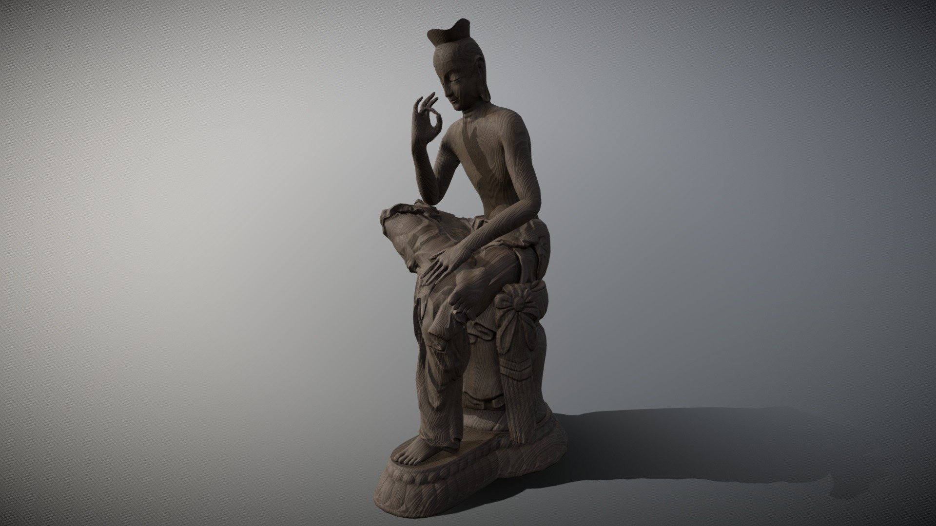Miroku Bodhisattva Statue (弥勒菩薩半跏思惟像) - 3D model by