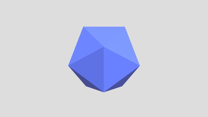 Icosahedron-blue 3D Model