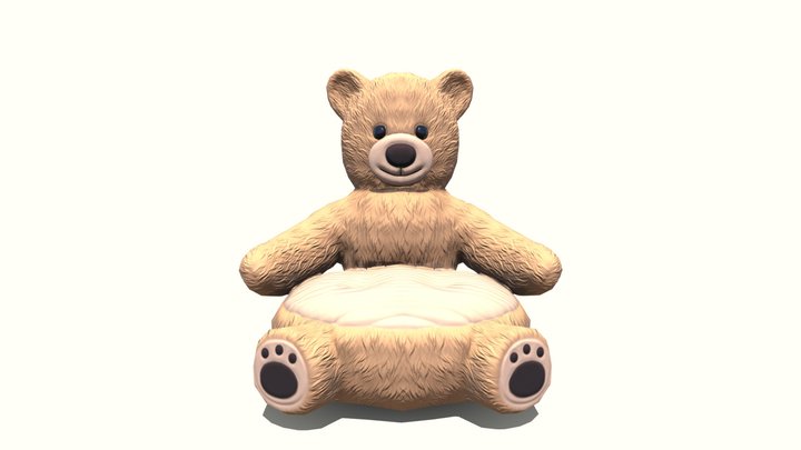 Cute Bear Armchair/Sofa ( LP ) ( Stylized ) 3D Model