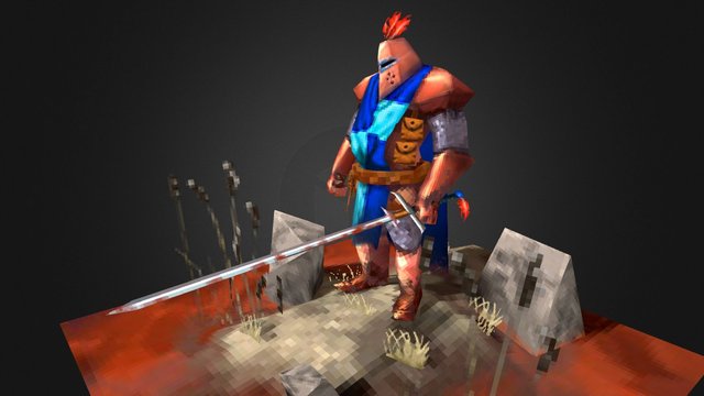 Low poly Knight 3D Model