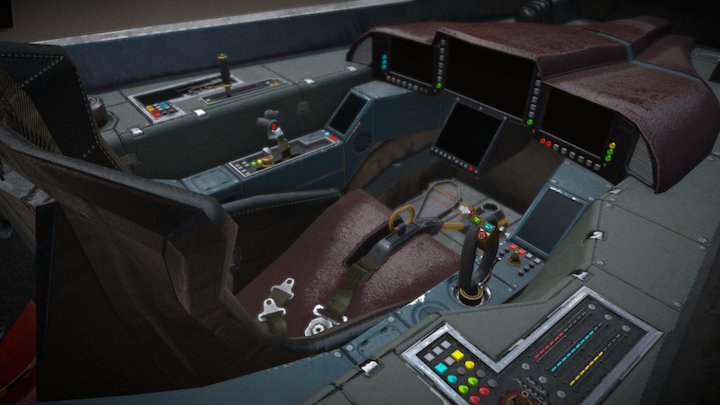 Light Fighter / Racer Cockpit 3D Model