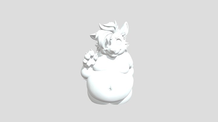 Blue chubby Furry 3D Model