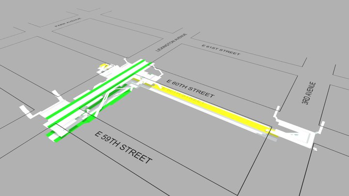 59 St + 59 St - Lexington Av Subway Station 3D Model