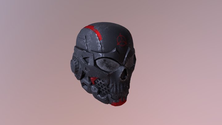 Game-Ready Skull Hydra Helmet 3D Model